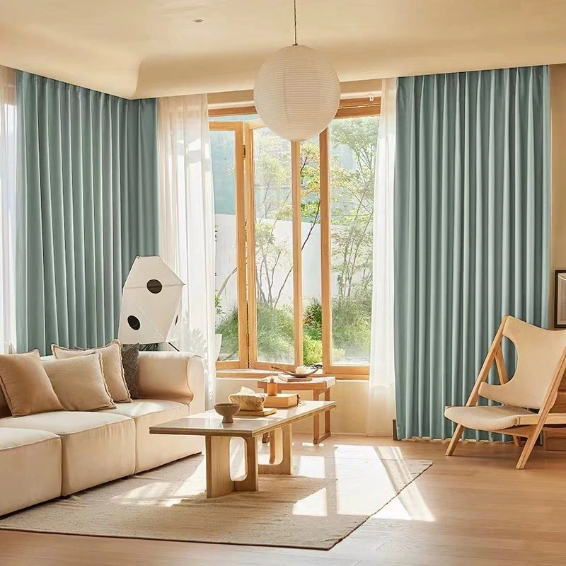Simple Bark Wrinkled Curtain Sunscreen Shade Cloth Living Room Bedroom Bay Window