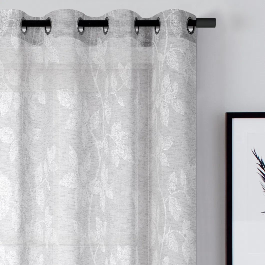 Hot Sale Look Linen Sheer Curtain Fabric Polyester Sheer Blackout Fabric for Curtain