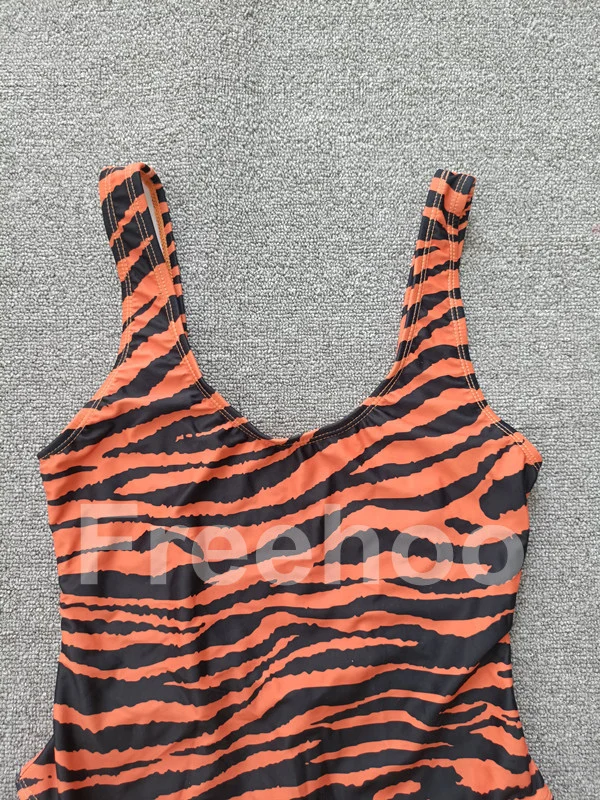 Sexy Women 2021 Swimwear Wholesale Zebra Stripes Beachwear Sexy One Piece Swimsuit
