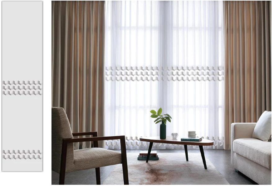New Design Modern Simple Polyester Upholstery Sheer Curtain Fabric