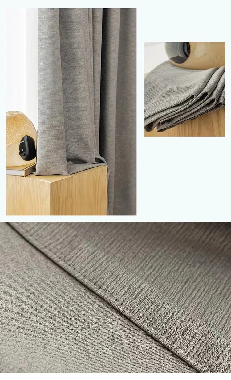 Simple Bark Wrinkled Curtain Sunscreen Shade Cloth Living Room Bedroom Bay Window