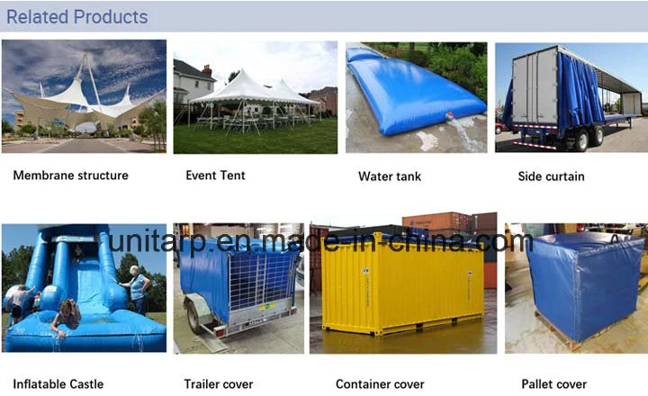 500X300d 12*18 433GSM White PVC Plastic Tarpaulin for Awning Tent Roof Shelters