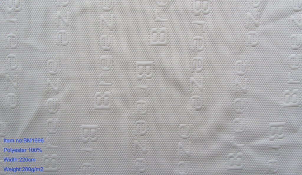 Knitted Jacquard Mattress Fabric for 220cm 280GSM 100% Polyester with One Color Logo