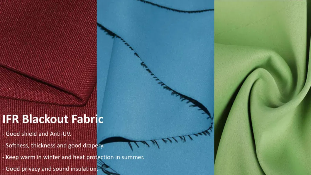 Beige Linen Design Blackout Flame Retardent Curtains Fabric for Living Room
