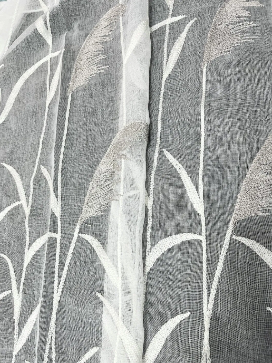 100% Polyester Doli Sheer Embroidered Curtain Fabric