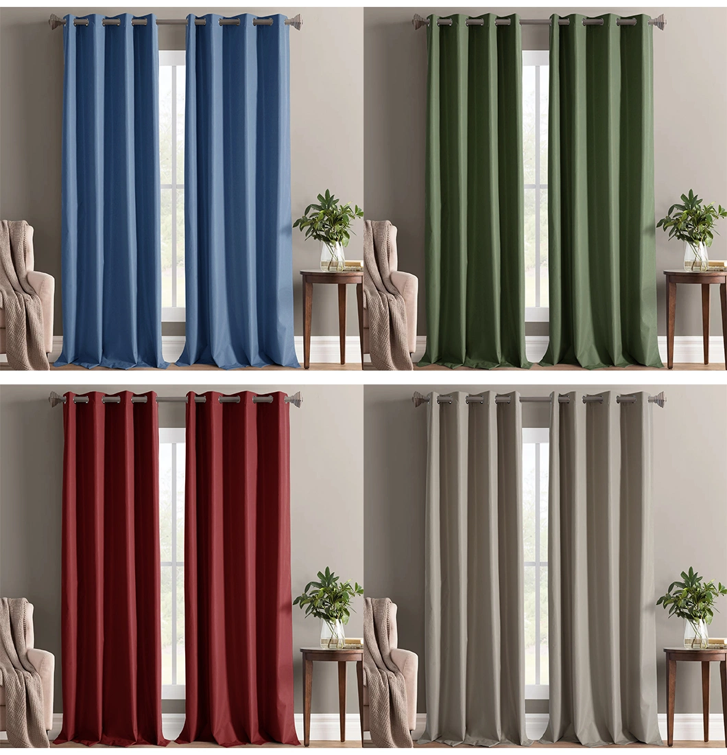 Factory Wholesale High Quality Polyester 100% Blackout Window Door Curtains for Living Room Bedroom