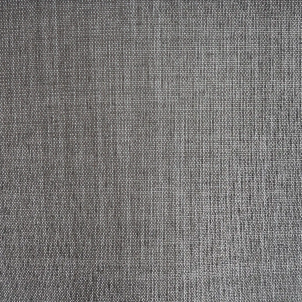 Fire Resistant Linen Polyester Curtain Fabrics for Hotel 100% Blackout Coating