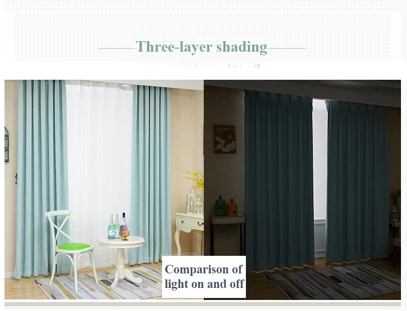 Cheap Price Linen Style Blackout Window Curtain Curtain Fabric for Homestay