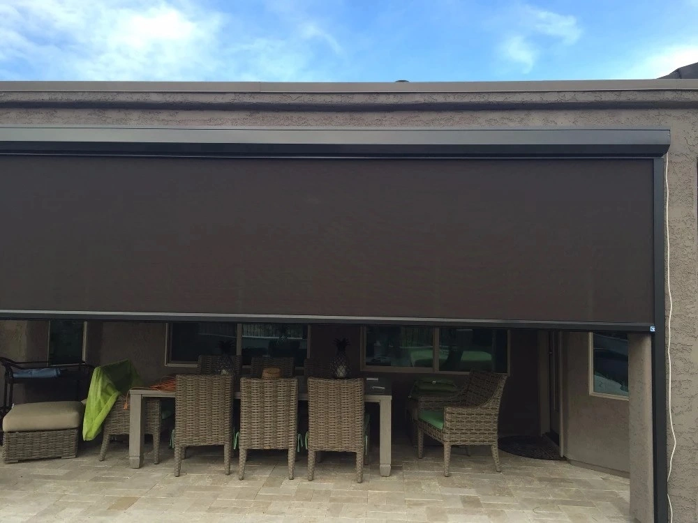 Outdoor Retardant Polyester Waterproof Material Persianas Roller Blinds Translucent Sunscreen Fabric