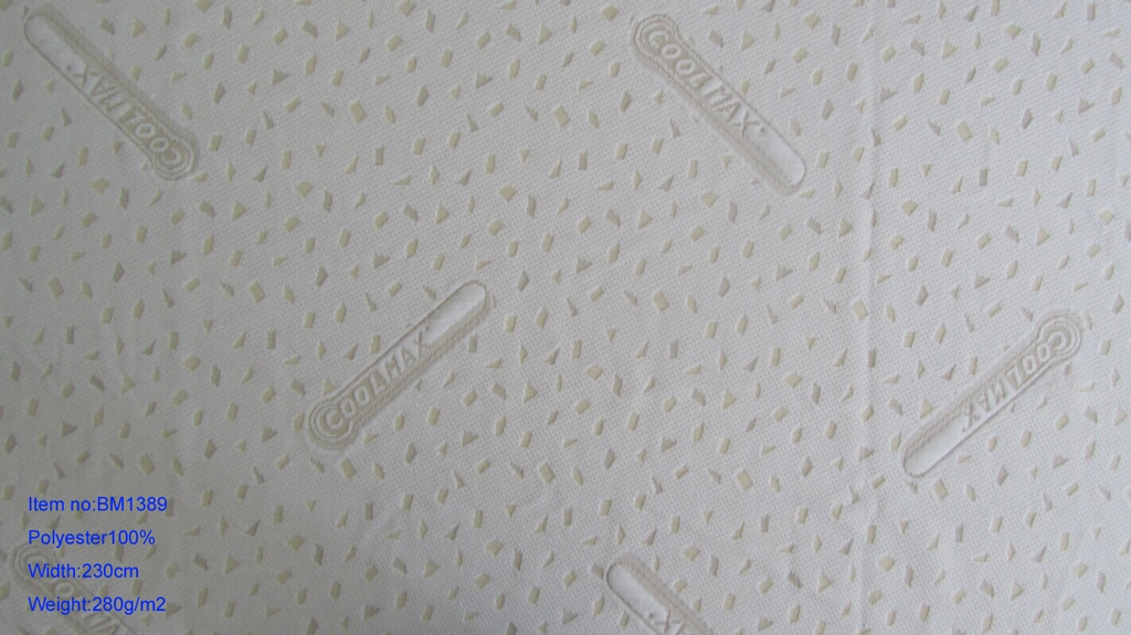Knitted Jacquard Mattress Fabric for 220cm 280GSM 100% Polyester with One Color Logo