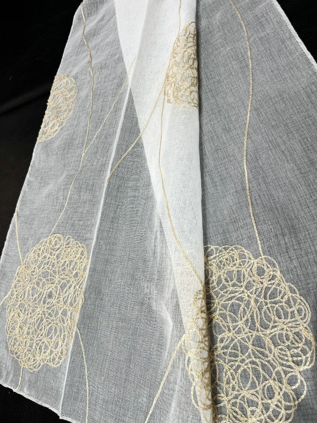 100% Polyester Doli Sheer Embroidered Curtain Fabric