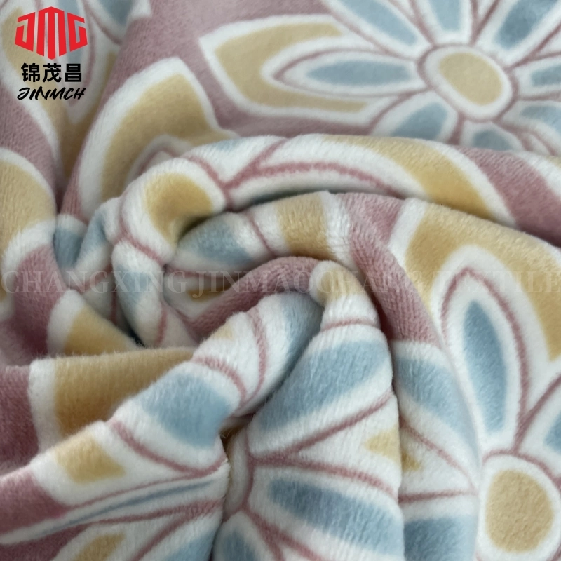 Jinmch Velour Fabric 95% Polyester 5% Spandex Super Soft Velvet Two Side Brushed Printed 180GSM/180cm Fabric for Garments Hoodies Pajamas