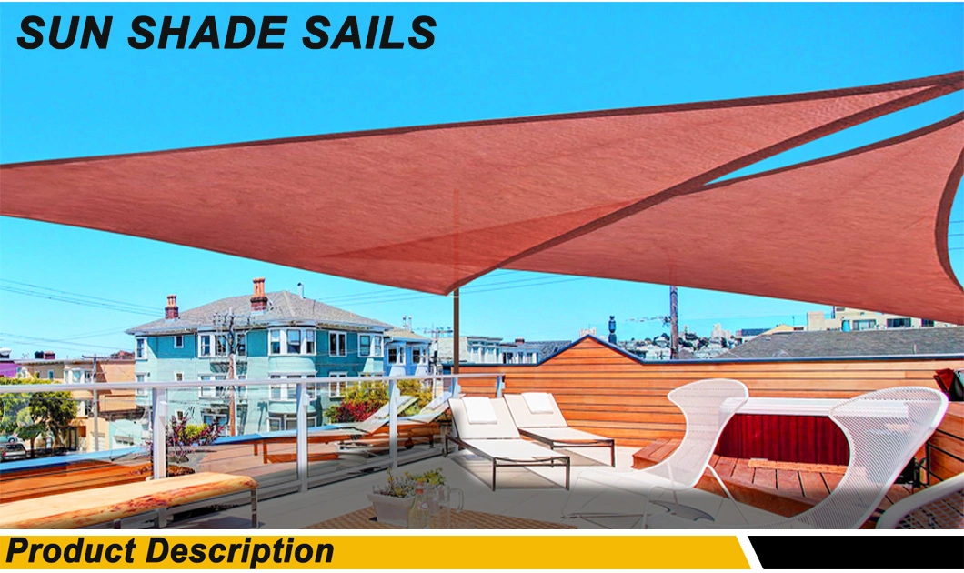 Heavy Duty HDPE/Polyester Waterproof Triangle/Square/Rectangle Large Commerical Sun Shade Fabric for Carport/Playground/Patio/Outdoor Garden