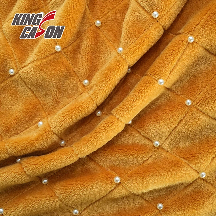 Kingcason Brush Polyester Knitting Knitted Knit Flannel Coral Polar Fleece Blanket Bed Sheet Pajamas Sofa Curtain Home Textile Upholstery Garment Fabric