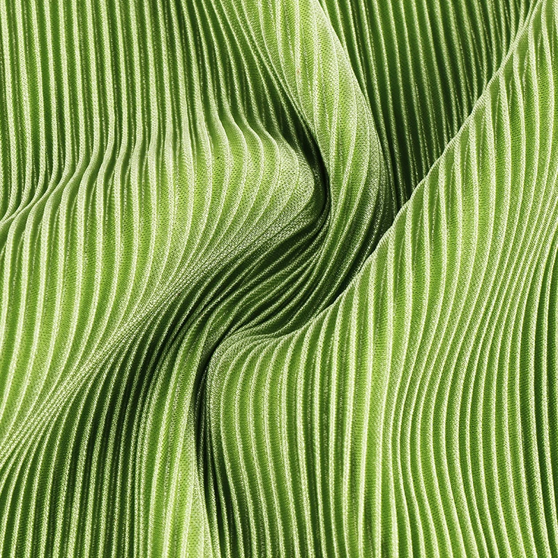 Glossy Wrinkle Jersey Lightweight Pleated Fabric Polyester Knitted Fabric