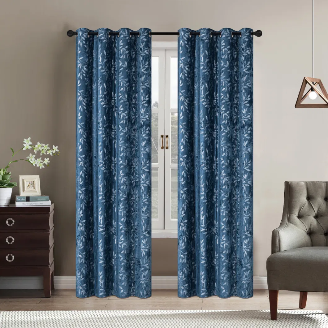 Luxury Style Embroidered Blackout Curtains Embroidery Window Sheer Simple Modern Style Curtains for The Living Room