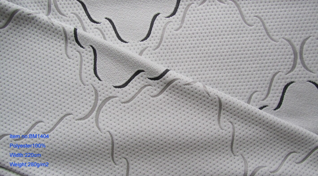 Knitted Jacquard Mattress Fabric for 220cm 280GSM 100% Polyester with One Color Logo