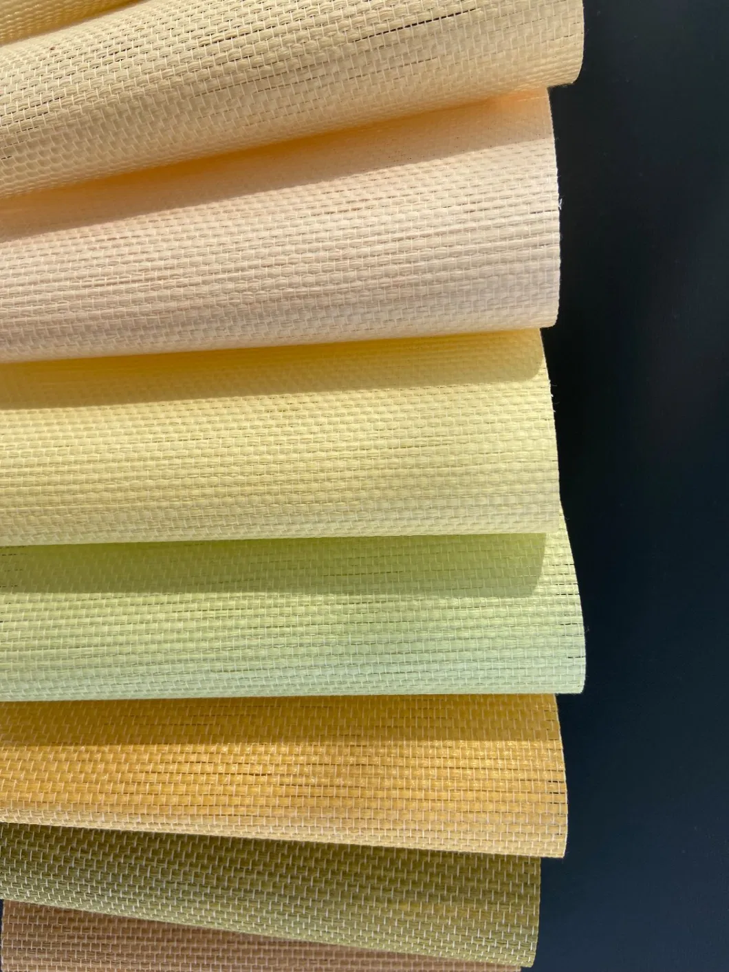 Polyester Linen Roller Blinds, Bamboo Shade for Home Decorations, Restaurant Roll up