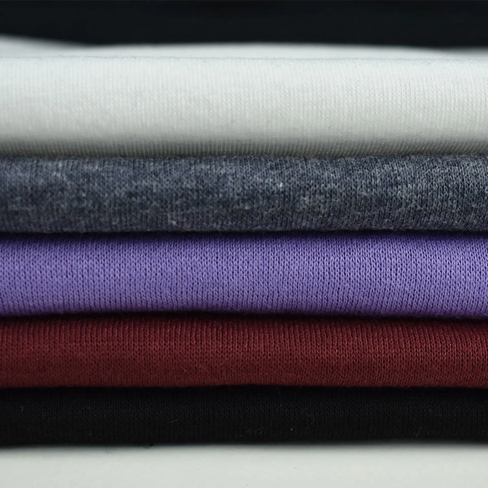 Soft Fleece Dying CVC Cotton French Terry Solid Knit Fabric for Hoodie, Sweatshirt, Dress, Garment, Home Textile (100% polyester)