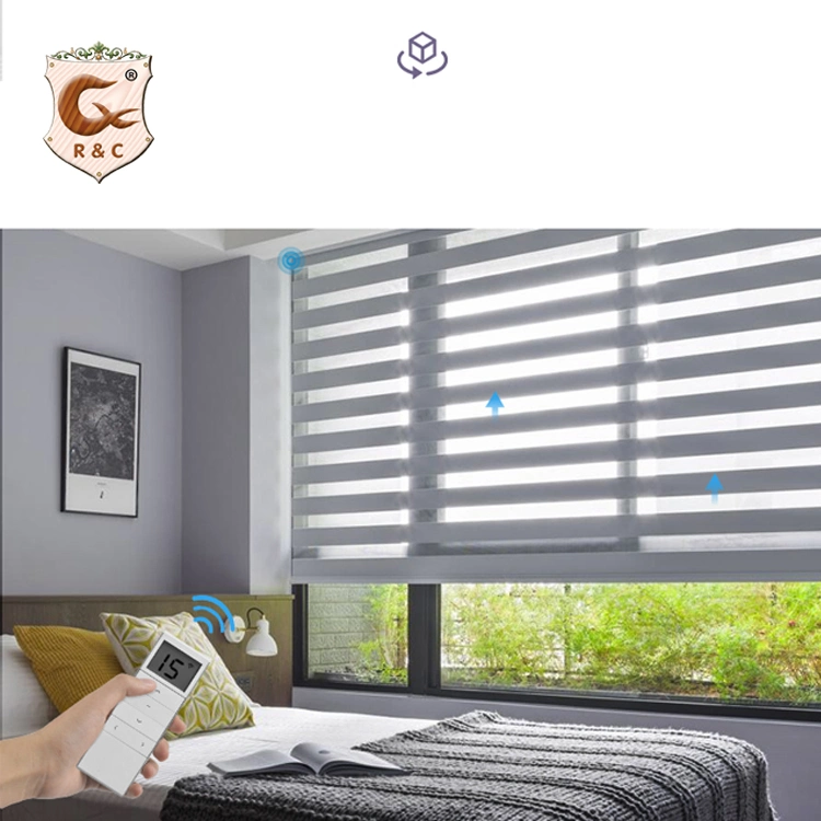 R&C Manufacture Custom Electric Smart Motorized Zebra Roller Blinds