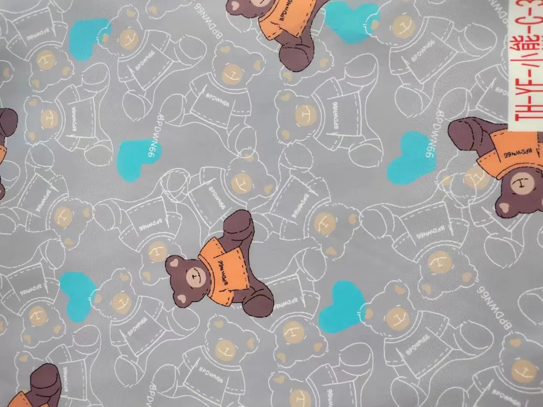 Rainbow Bears Cartoon Digital Printing Polyester Fabric for Garment