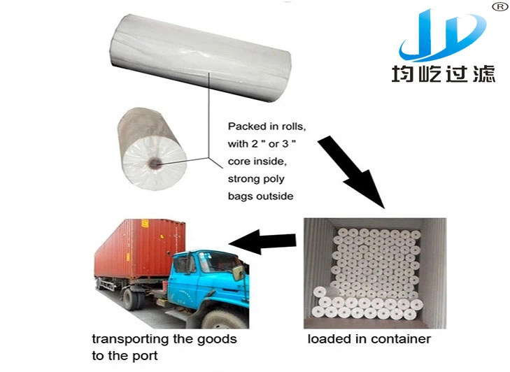 100% Polyester Hot Air Through Spunbond Nonwoven Fabric Roll for Liquid Filtration