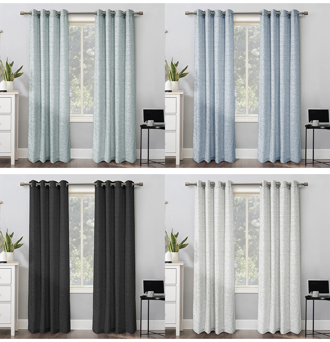 3D Emboss American Style Polyester Jacquard Blackout Living Room Decoration Window Curtains