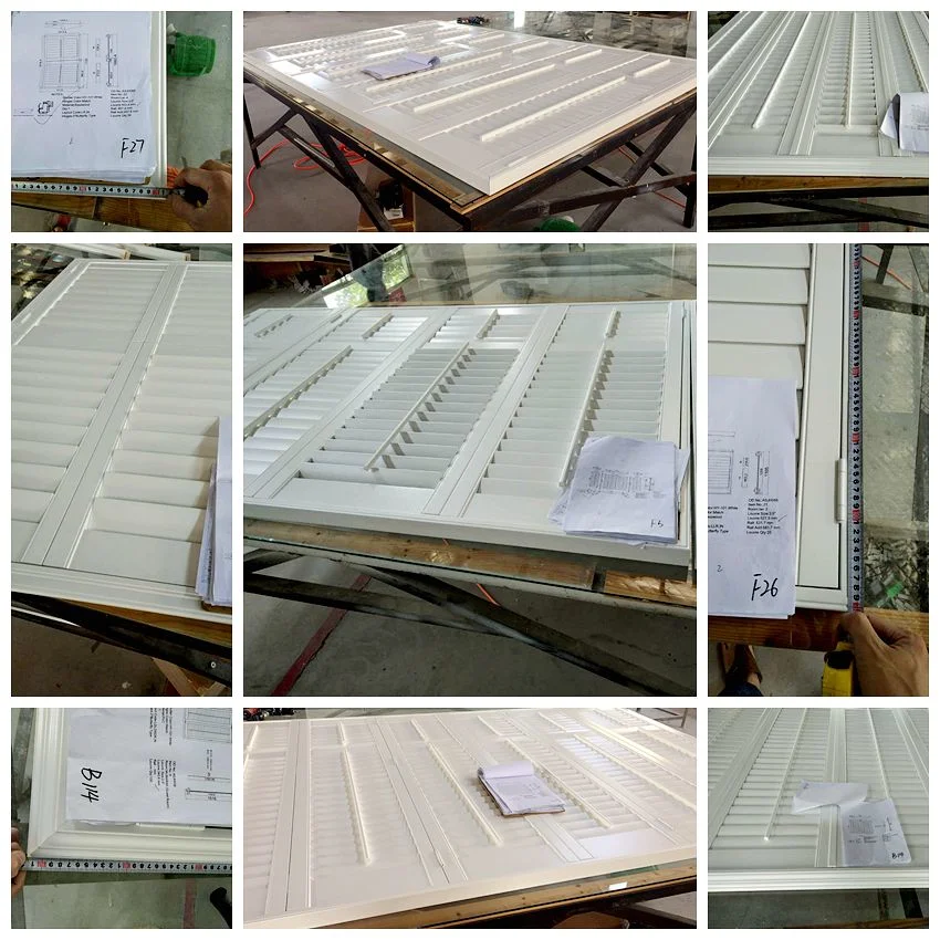 Manufacturer Customized New Design Frost White PVC Window Plantation Shutters Blinds