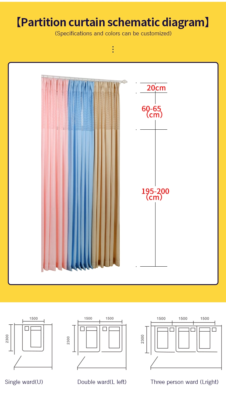 Flame Retardant Bed Wholesale Hospital Compartment Track Curtain Fabric
