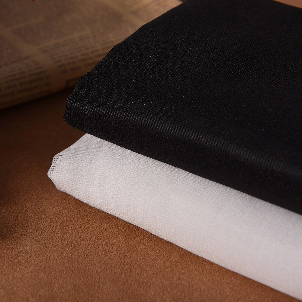 42GSM150cm White Woven Wrap Knitted Elastic Polyester Interlining Fabric Se 6925