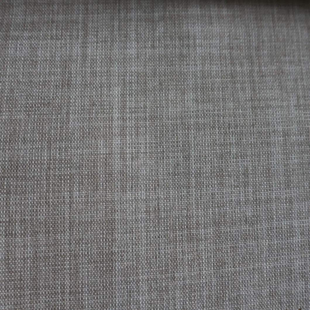 Fire Resistant Linen Polyester Curtain Fabrics for Hotel 100% Blackout Coating