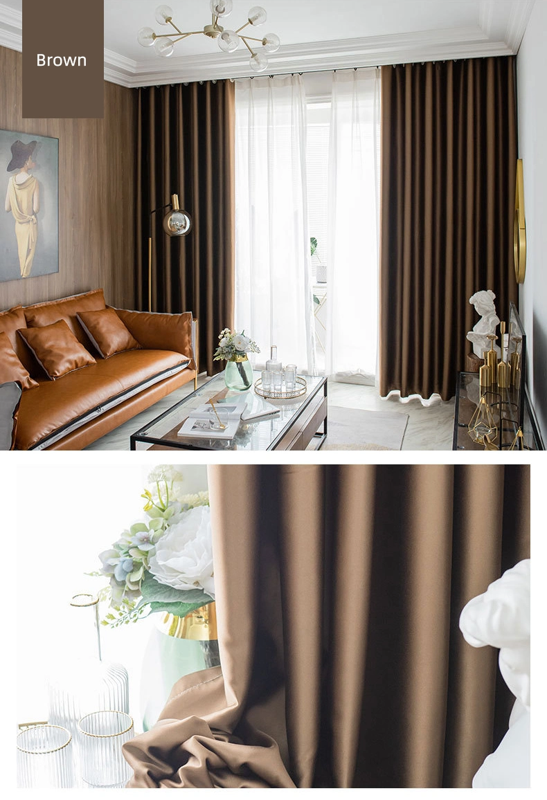 Modern Nordic Satin Curtains, High-Precision Living Room, Bedroom Windows