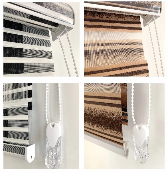 Wholesale Custom Made Rainbow Polyester Textile White Combi Shades Blackout Window Zebra Blind Fabric