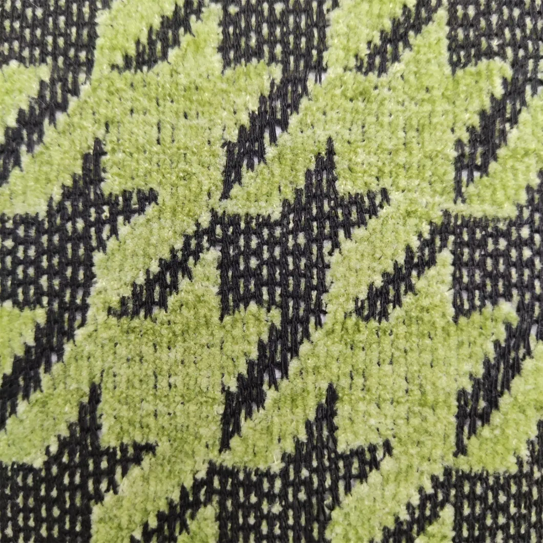 100%Polyester Houndstooth Chenille Jacquard Knitted Fabric for Garment Fabric