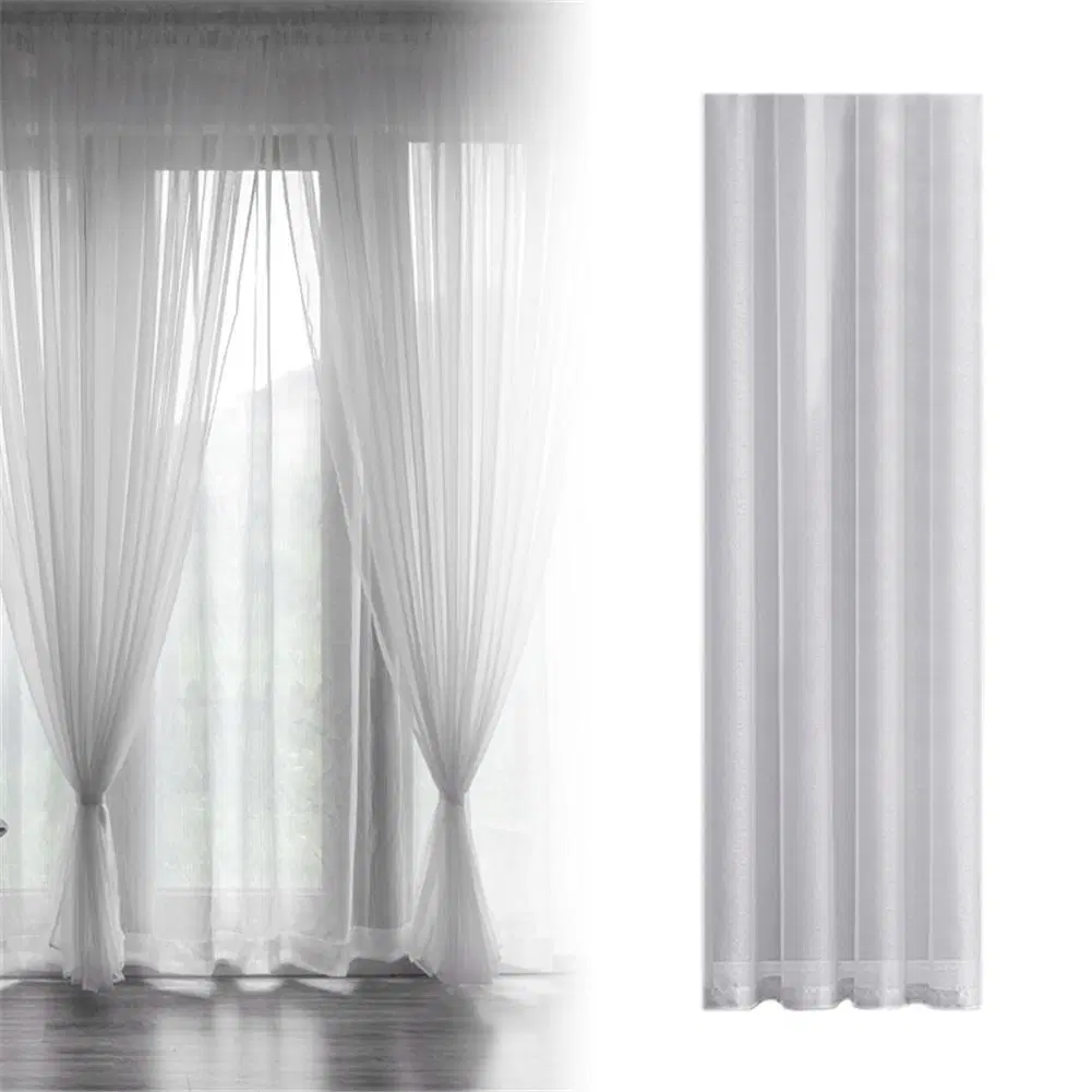1PC European Solid White Yarn Window Curtains for Wedding Living Room Kitchen Decoration Modern Window Treatments Voile Curtain