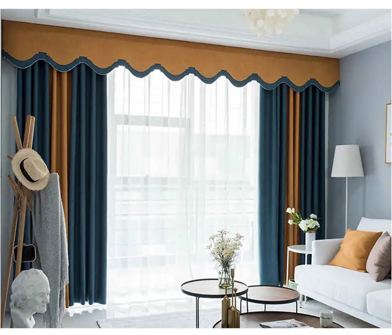 5 Star Hotel Grey and Yellow Blackout Curtain for Yrf