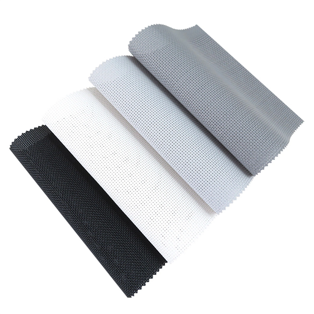 Hot Sales Customized PVC Customized Size Polyester Blackout Colorfast Fibreglass Sunscreen Fabric
