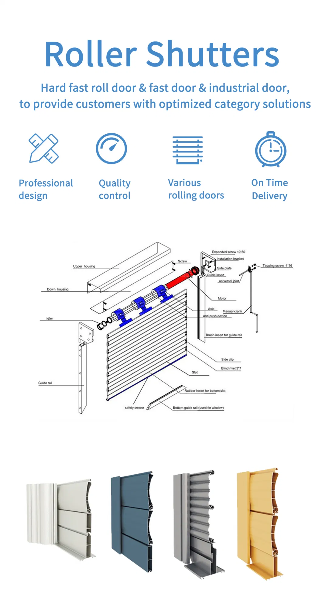 Tambour Door Aluminum Roller Shutters Roller Blind