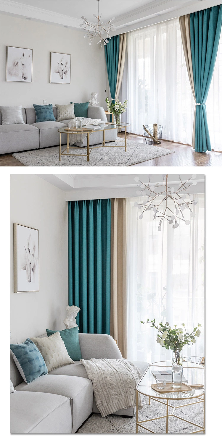 New High Shading Curtain Cloth Bedroom Living Room Study Nordic Pure Pigment Shade Curtain Cloth Finished Product
