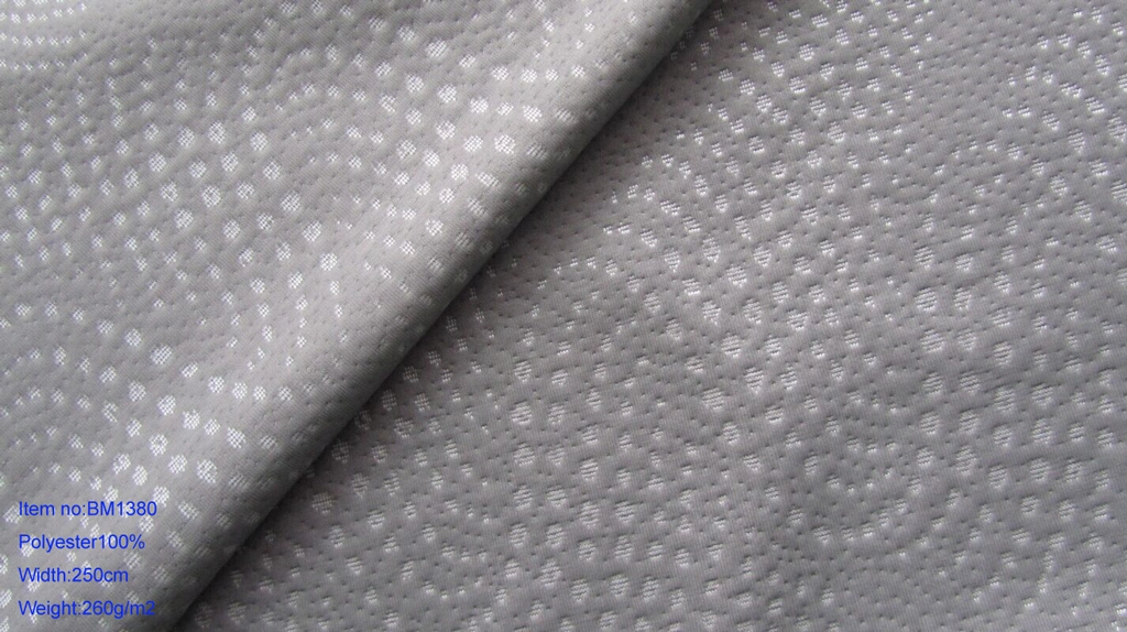 220cm 250GSM Polyester 100% Knitted Jacquard Mattress Ticking Fabric with Colored