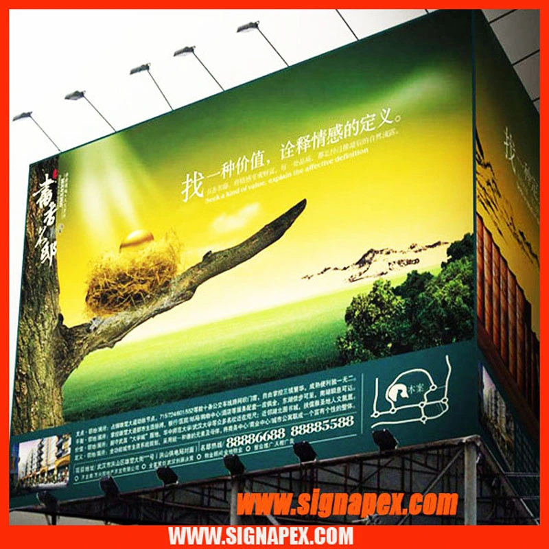440GSM Glossy Polyester Fabric Blackout Flex Banner (Black Back) Outdoor Poster Materials
