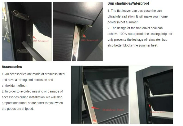 Outdoor Horizontal Fixed Shutters Aluminium Adjustable Louver Door Window Blinds