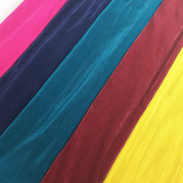 Pleated Dress Fabric Printing Crepe Chiffon Polyester Fabric for Decorative Skirts