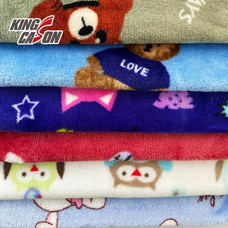 Kingcason Brush Polyester Knitting Knitted Knit Flannel Coral Polar Fleece Blanket Bed Sheet Pajamas Sofa Curtain Home Textile Upholstery Garment Fabric