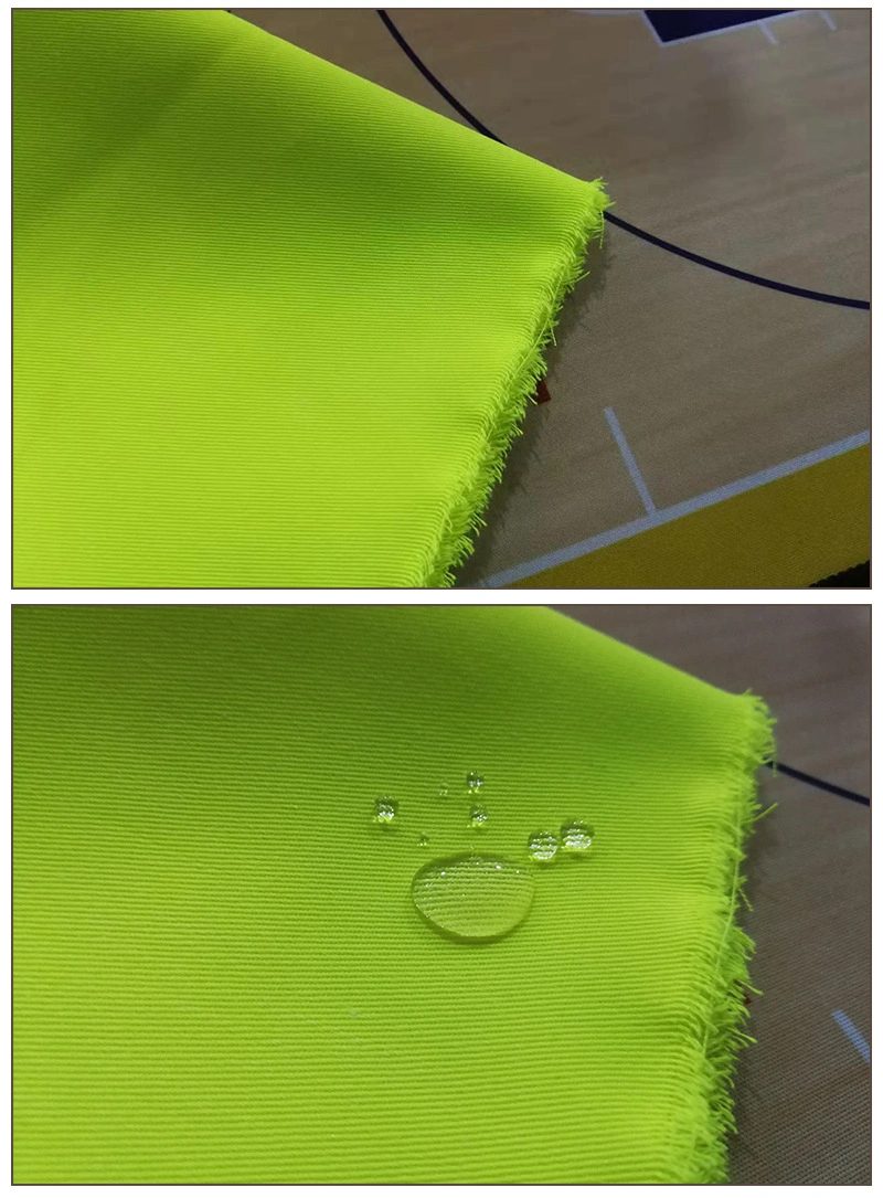 CVC Polycotton Water Repellent Fabric 80%Cotton 20%Polyester Twill Fluorescent Yellow and Orange En20471 for Reflective Safety Coverall and Workwears