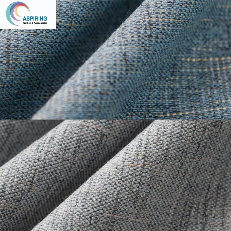 100% Polyester Linen Fabric Look Blackout Fabric for Curtain