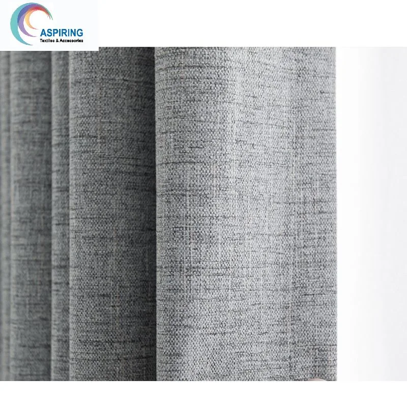 100% Polyester Linen Fabric Look Blackout Fabric for Curtain