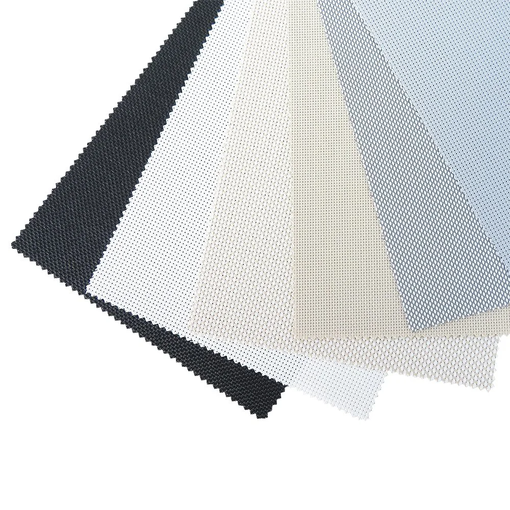 Hot Sales Customized PVC Customized Size Polyester Blackout Colorfast Fibreglass Sunscreen Fabric