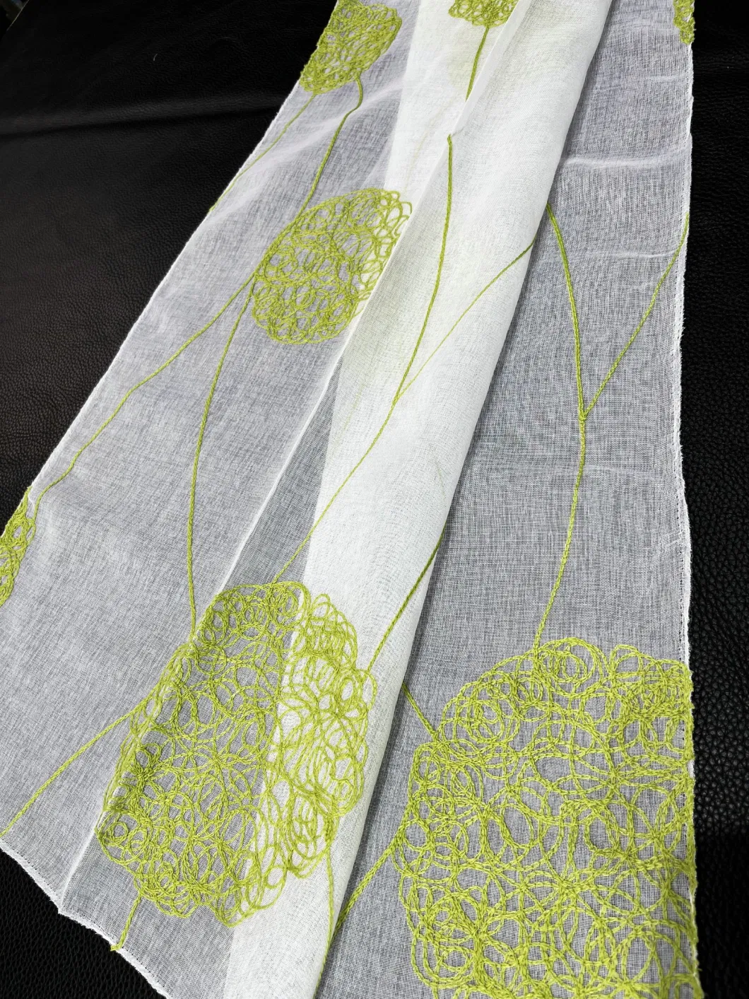 100% Polyester Doli Sheer Embroidered Curtain Fabric