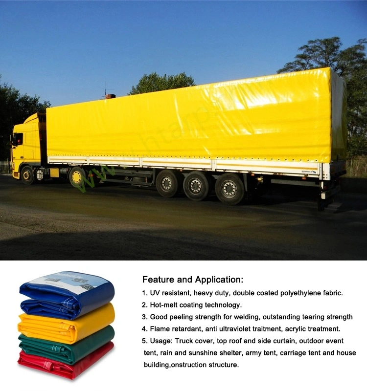 UV Resistant Black PVC Coated Tarpaulin in Rolls for Truck Cover